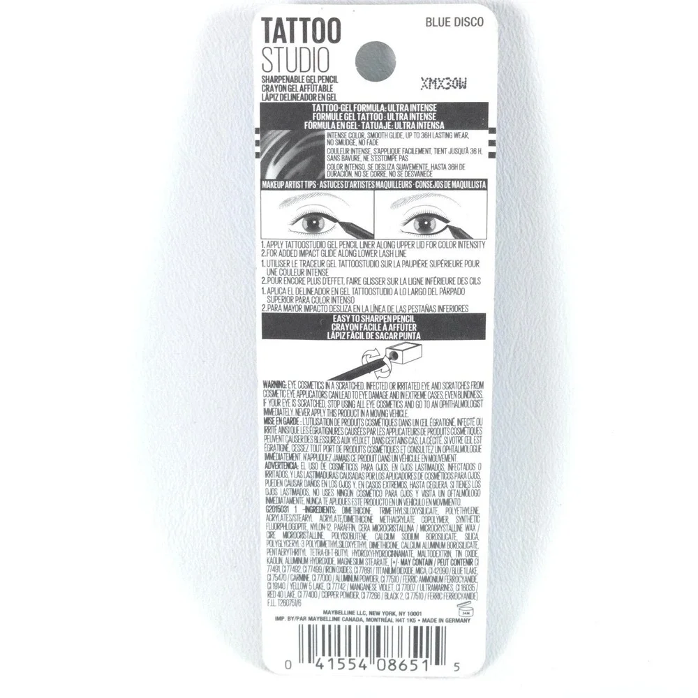 Maybelline Tattoo Studio Eyeliner 2-Pack Blue Disco & Lavender Lights Gel Pencil